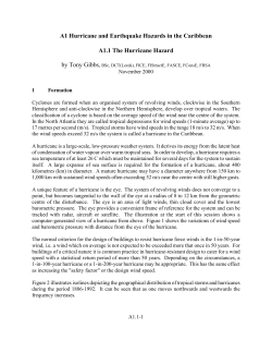 A1 Hurricane and Earthquake Hazards in the Caribbean A1.1 The