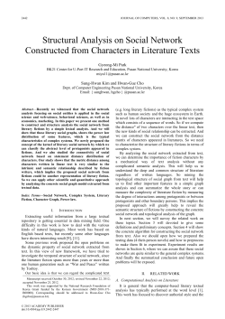 Structural Analysis on Social Network Constructed from Characters