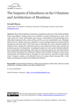 The Impacts of Islandness on the Urbanism and Architecture of