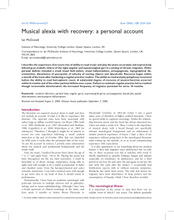 Musical alexia with recovery - Oxford Academic