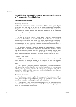 Annex United Nations Standard Minimum Rules for the Treatment of