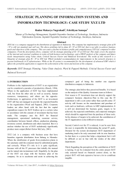 strategic planning of information systems and information