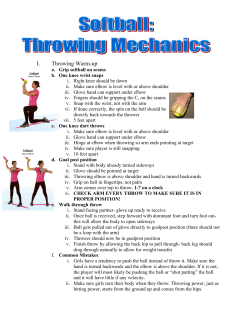 I. Throwing Warm-up - Stateliner Softball