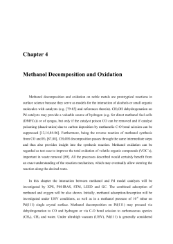 Chapter 4 Methanol Decomposition and Oxidation - diss.fu