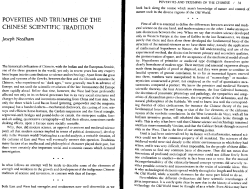 poverties and triumphs of the chinese scientific