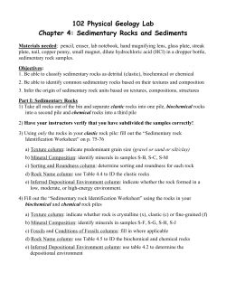 Sediments and Sedimentary Rocks