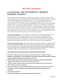 2011-2012 Amendment CLASS RANK / TOP TEN PERCENT