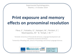 Print exposure and memory effects on pronominal resolution