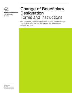 Change of Beneficiary Designation Forms and Instructions