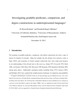 Investigating gradable predicates, comparison, and degree