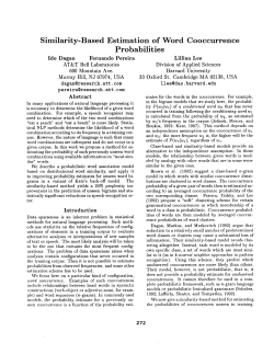Similarity-Based Estimation of Word Cooccurrence Probabilities