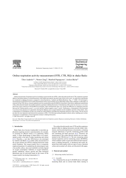 Online respiration activity measurement (OTR, CTR