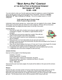 Apple Pie Contest Entry Form