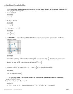 Write an equation in slope-intercept form for the line that passes