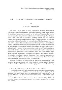 Edward Dąbrowa , Ancyra: Factors in the Development of the