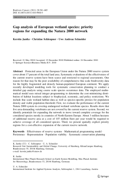 Gap analysis of European wetland species: priority regions for