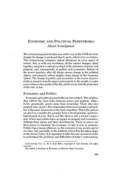 Economic and political perestroika