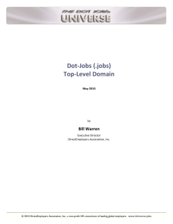 Dot-Jobs (.jobs) Top-Level Domain