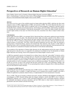 Perspectives of Research on Human Rights