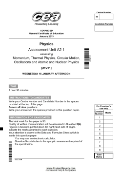 Physics Assessment Unit A2 1