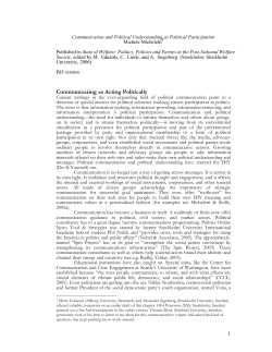 Communication and political understanding as political participation