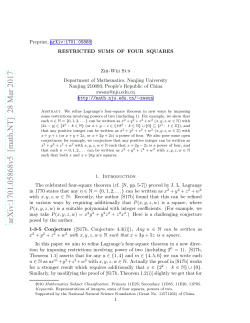 Restricted sums of four squares