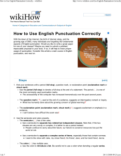 How to Use English Punctuation Correctly