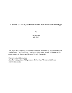 A Stratal OT Analysis of the Sanskrit Nominal Accent Paradigm