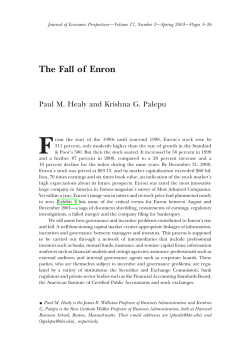 The Fall of Enron - Fisher College of Business