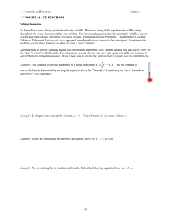 3.7 Formulas and Functions