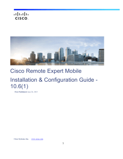 Cisco Remote Expert Mobile Installation and Configuration Guide