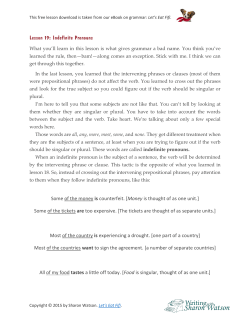 Lesson 19: Indefinite Pronouns