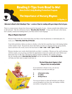 The Importance of Nursery Rhymes