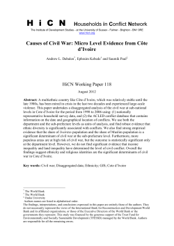 HiCN WP118 - Households in Conflict Network