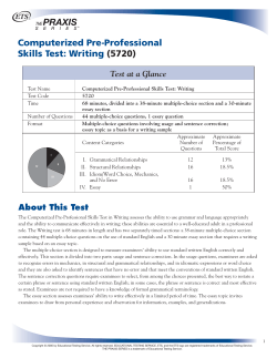 Computerized Pre-Professional Skills Test: Writing (5720)