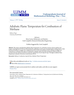 Adiabatic Flame Temperature for Combustion of Methane