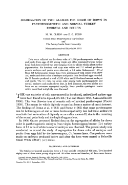 SEGREGATION OF TWO ALLELES FOR COLOR OF DOWN IN