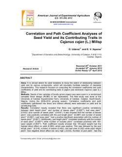 Correlation and Path Coefficient Analyses of Seed Yield and its
