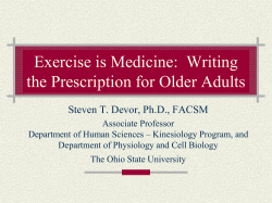 Exercise is Medicine - Ohio Association of Area Agencies on Aging