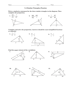 7.3 Similar Triangles Practice - Garnet Valley School District