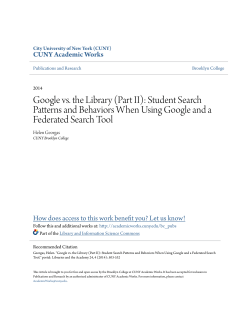 Google vs. the Library (Part II): Student Search Patterns and