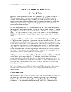 Sports, Fundraising, and the 80/20 Rule