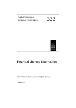 No. 333 Financial Literacy Externalities
