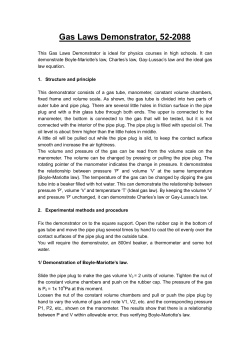 Gas Laws Demonstrator, 52-2088