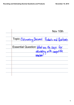 Rounding and Estimating Decimal Quotients and Products