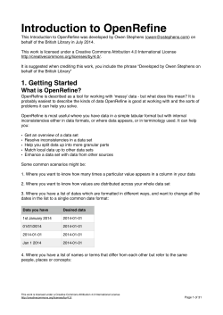 Introduction to OpenRefine