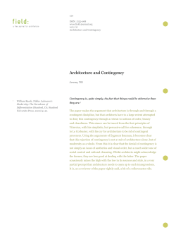 Architecture and Contingency