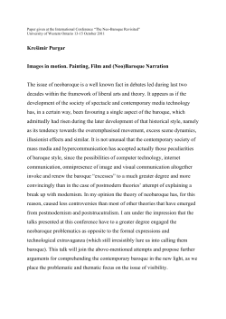 Kre&scaron;imir Purgar Images in motion. Painting, Film and (Neo)Baroque