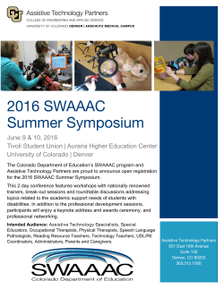 2016 SWAAAC Summer Symposium Brochure
