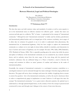 In Search of an International Community: Between Historical